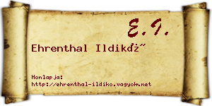 Ehrenthal Ildikó névjegykártya